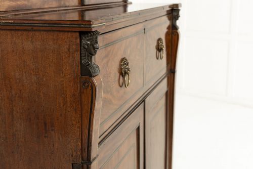GRAND SCALE 19TH CENTURY ENGLISH REGENCY MAHOGANY SECRETAIRE BOOKCASE - ADDITIONAL PHOTO 14