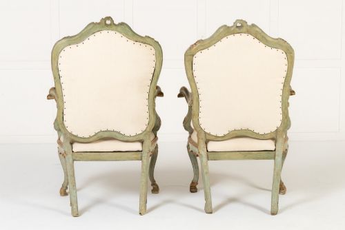 PAIR OF 18TH CENTURY ITALIAN PAINTED CHAIRS - ADDITIONAL PHOTO 14