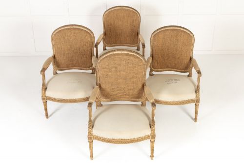 SET OF FOUR 19TH CENTURY FRENCH GILTWOOD ARMCHAIRS - ADDITIONAL PHOTO 1