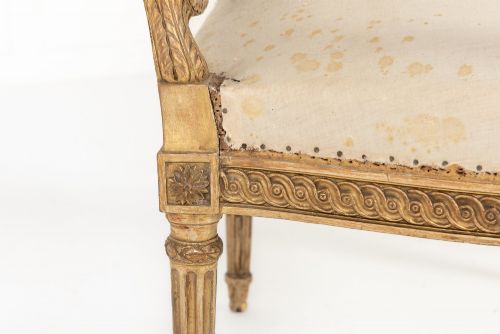 SET OF FOUR 19TH CENTURY FRENCH GILTWOOD ARMCHAIRS - ADDITIONAL PHOTO 7