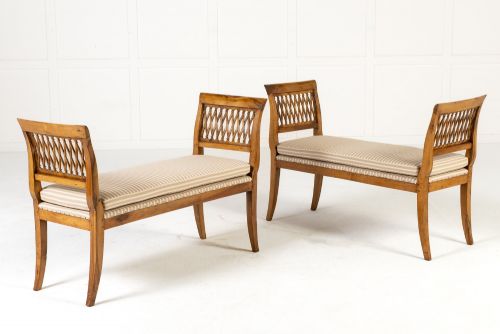PAIR OF 19TH CENTURY FRENCH WALNUT WINDOW SEATS