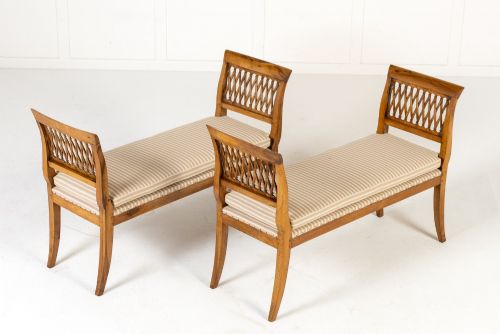 PAIR OF 19TH CENTURY FRENCH WALNUT WINDOW SEATS - ADDITIONAL PHOTO 1