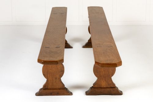 PAIR OF 19TH CENTURY FRENCH HALL BENCHES - ADDITIONAL PHOTO 3