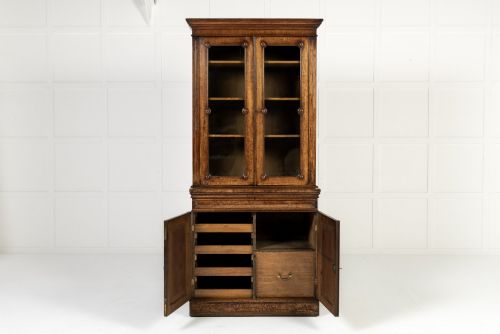 19TH CENTURY ENGLISH POLLARD OAK BOOKCASE - ADDITIONAL PHOTO 6