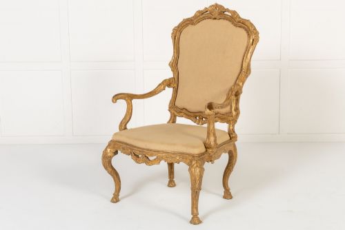 18TH CENTURY ITALIAN CARVED GILTWOOD ARMCHAIR - ADDITIONAL PHOTO 2
