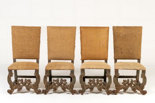 SET OF FOUR 17TH CENTURY ITALIAN SIDE CHAIRS