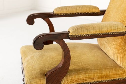PAIR OF 19TH CENTURY FRENCH ROSEWOOD LIBRARY ARMCHAIRS - ADDITIONAL PHOTO 3