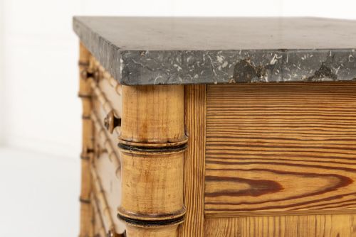 19TH CENTURY FRENCH PINE FAUX BAMBOO CHEST OF DRAWERS - ADDITIONAL PHOTO 2