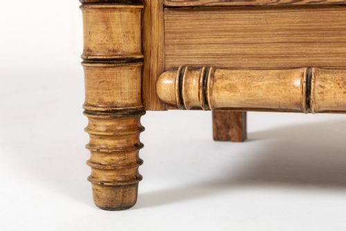 19TH CENTURY FRENCH PINE FAUX BAMBOO CHEST OF DRAWERS - ADDITIONAL PHOTO 7