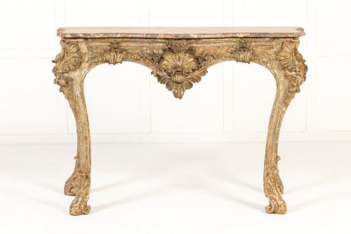 18th Century Italian Silver Gilt Console Table