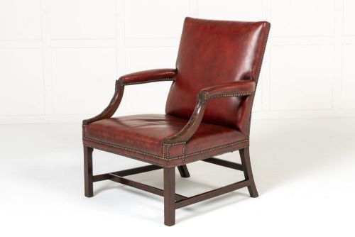 Large 18th Century English Mahogany Gainsborough Chair