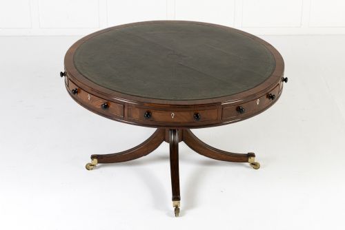 Large 19th Century English Mahogany Drum Table