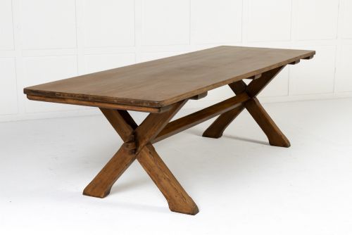 Late 19th/Early 20th Century English Pine Refectory Table (Provenance - Charterhouse School)