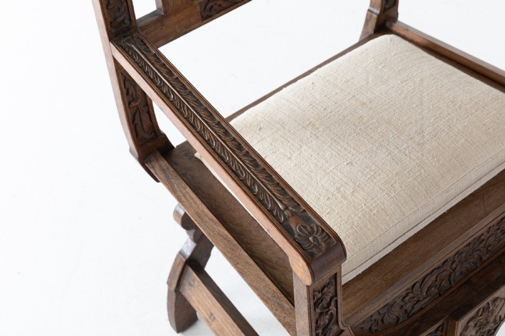 19th Century Pair of Carved Anglo Indian Armchairs View III