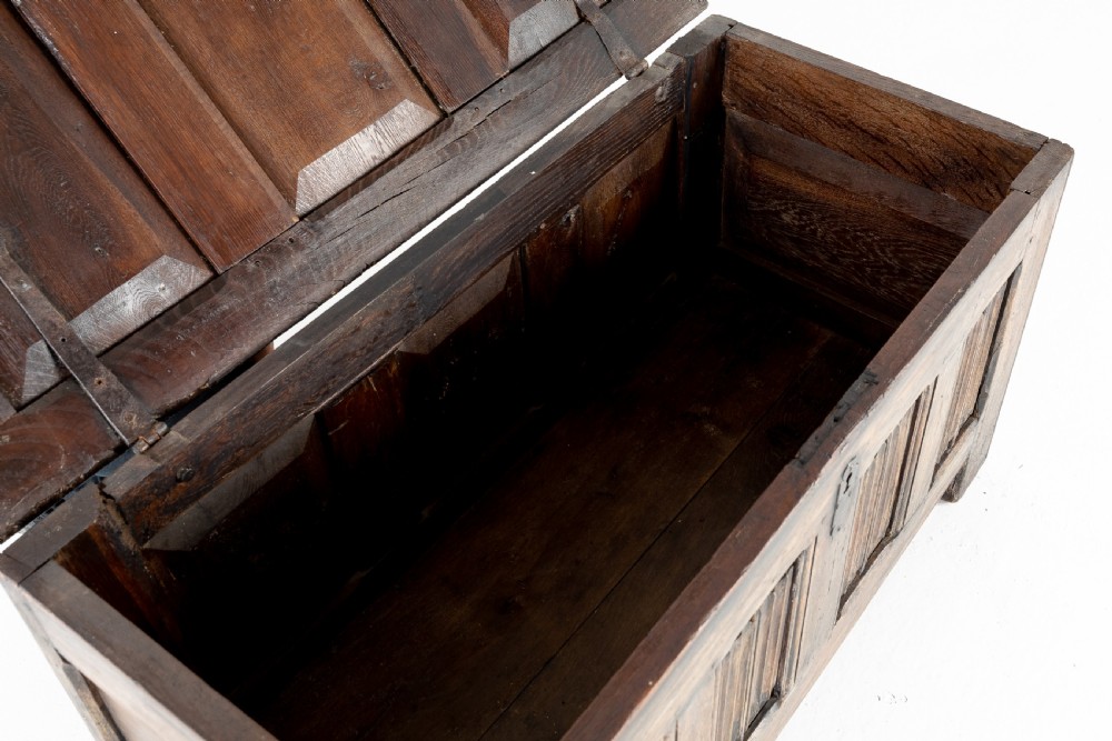 Early 18th Century Linen Trunk View V