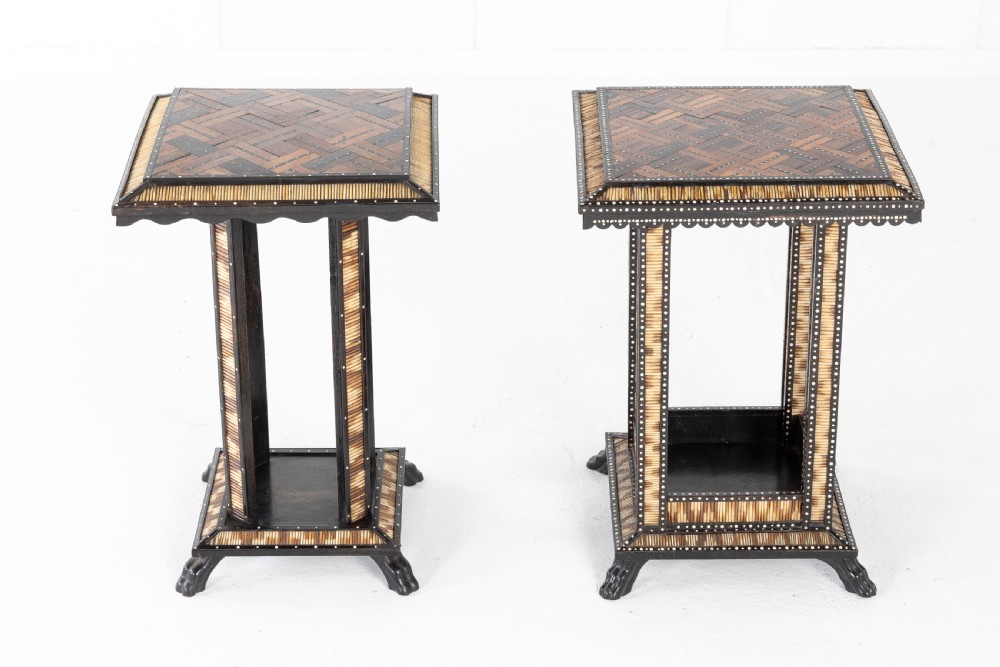 Matched Pair of Late 19th Century Ceylonese Porcupine Occasional Tables View II