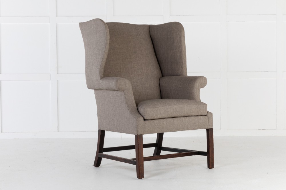 George III Mahogany Wing Chair