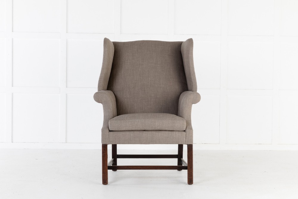 George III Mahogany Wing Chair View II