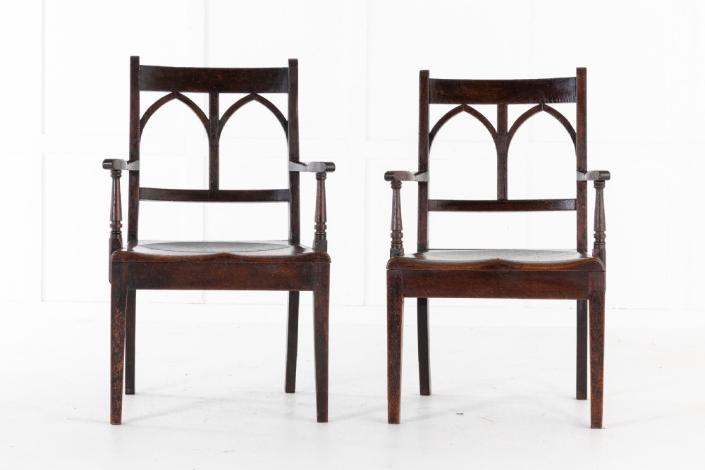 Pair of Early 19th Century English Oak Chairs View II