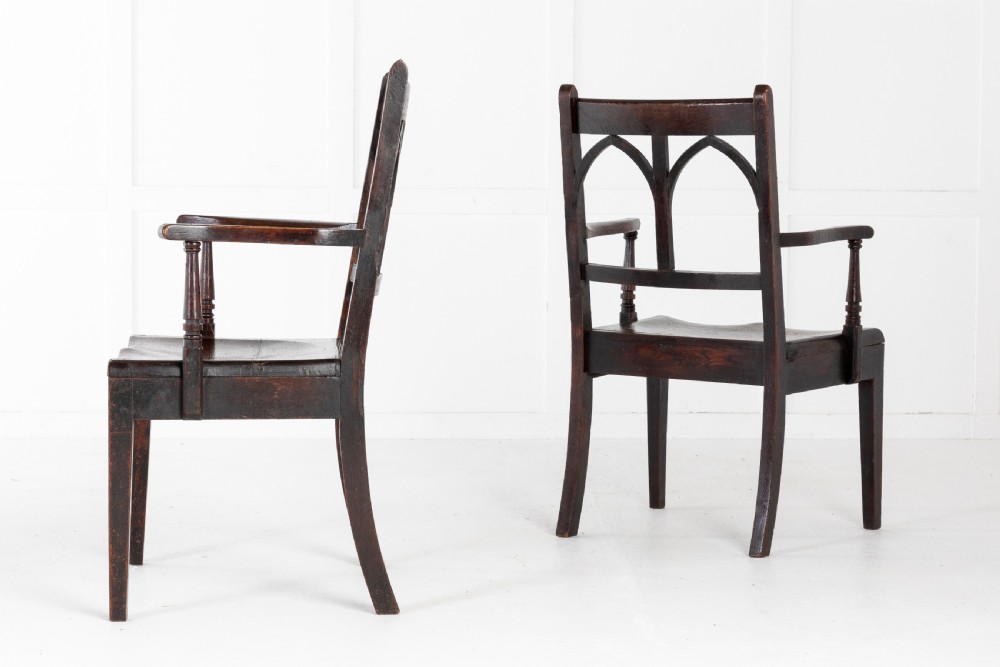 Pair of Early 19th Century English Oak Chairs View IV