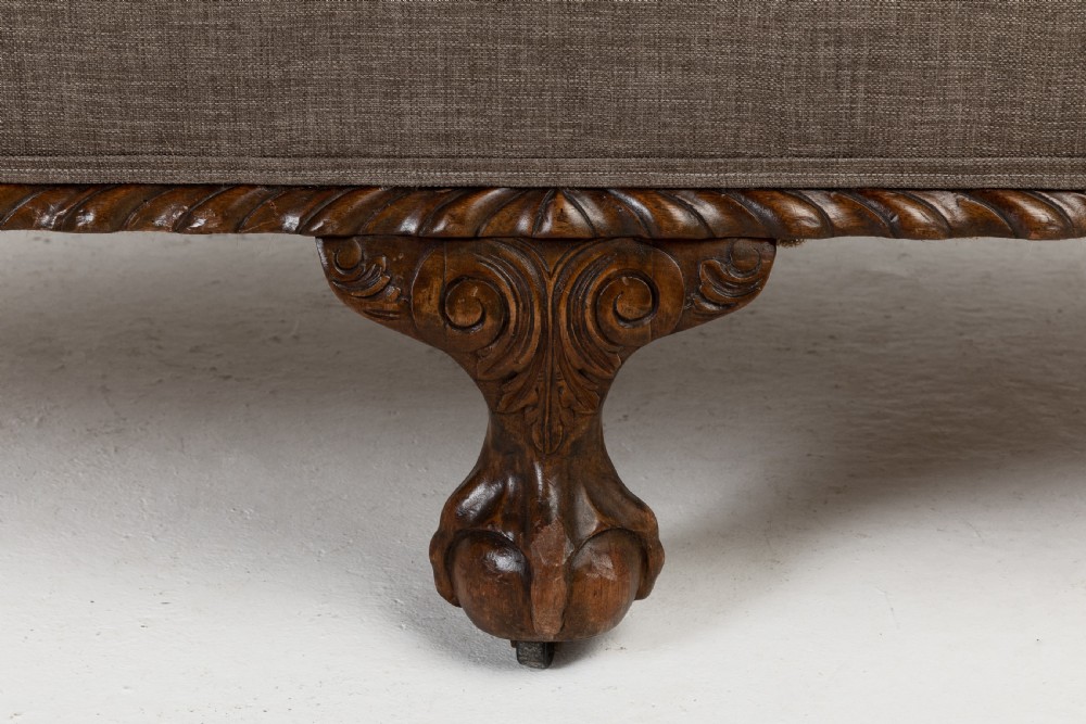 Large 1930s English Mahogany Sofa View III