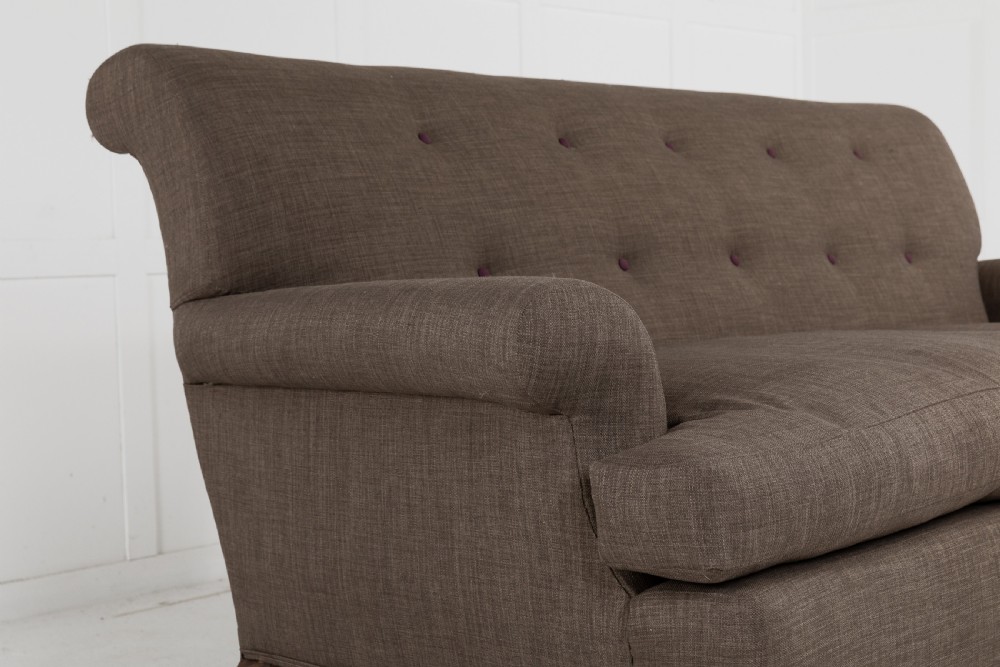 Large 1930s English Mahogany Sofa View VI