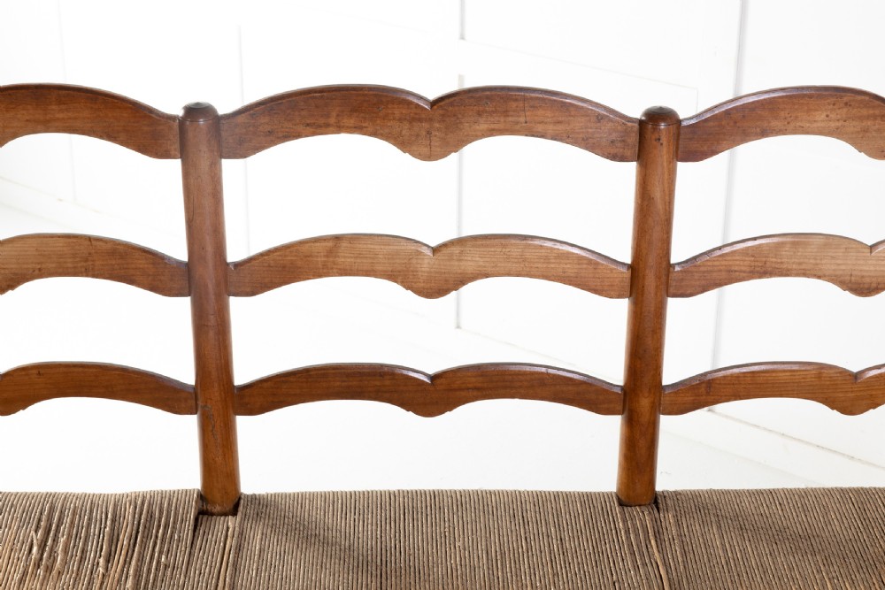 19th Century French Rush Seat Bench View V