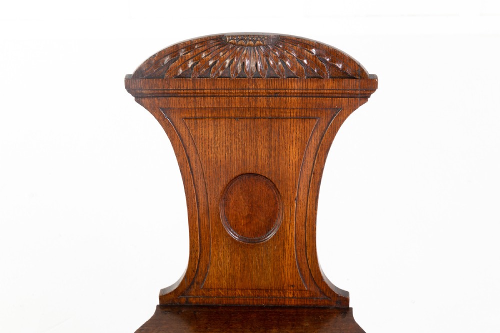 Pair of Regency Oak Hall Chairs View II
