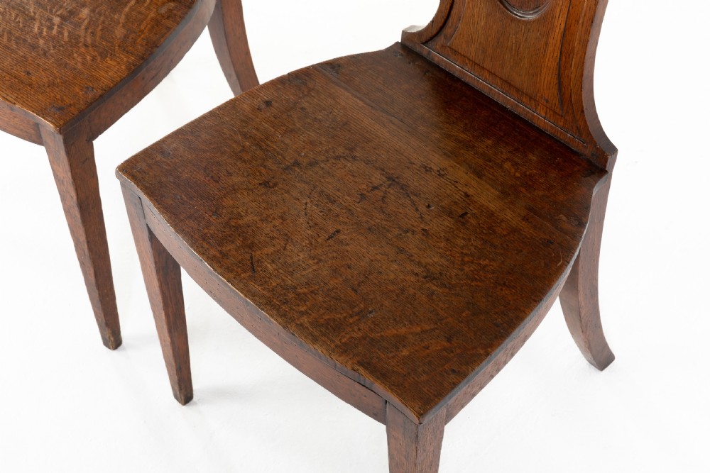 Pair of Regency Oak Hall Chairs View IV