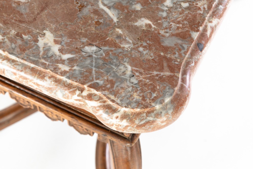 Early 18th Century Belgian Oak Side Table with Marble Top View VII