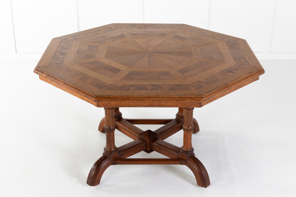 19th Century Oak Octagonal Table by Howard & Sons