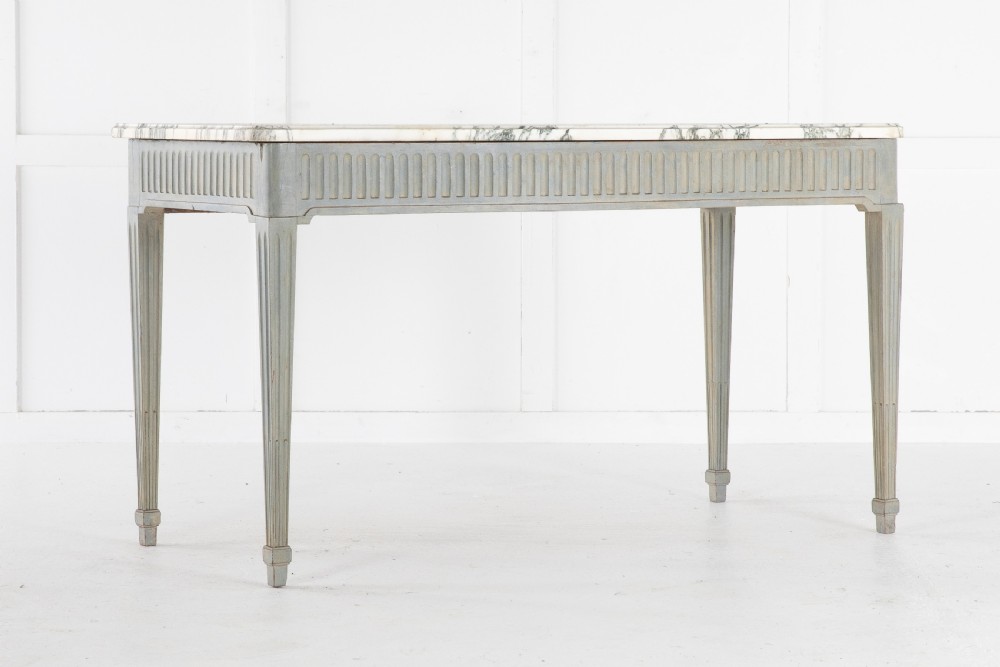 1920s Painted Console Table with Marble Top