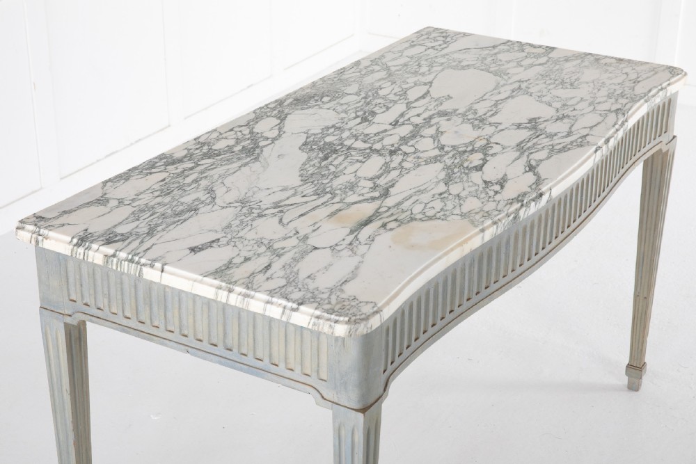 1920s Painted Console Table with Marble Top View II