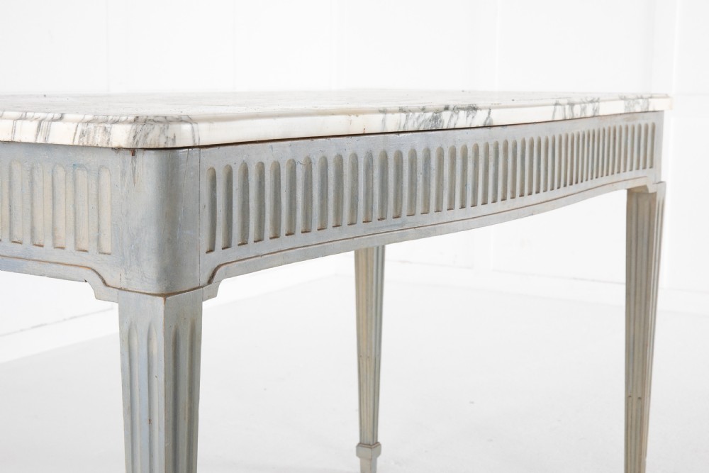 1920s Painted Console Table with Marble Top View IV