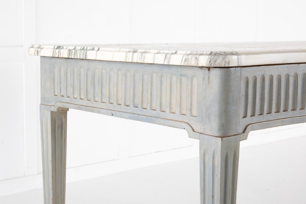 1920s Painted Console Table with Marble Top View V