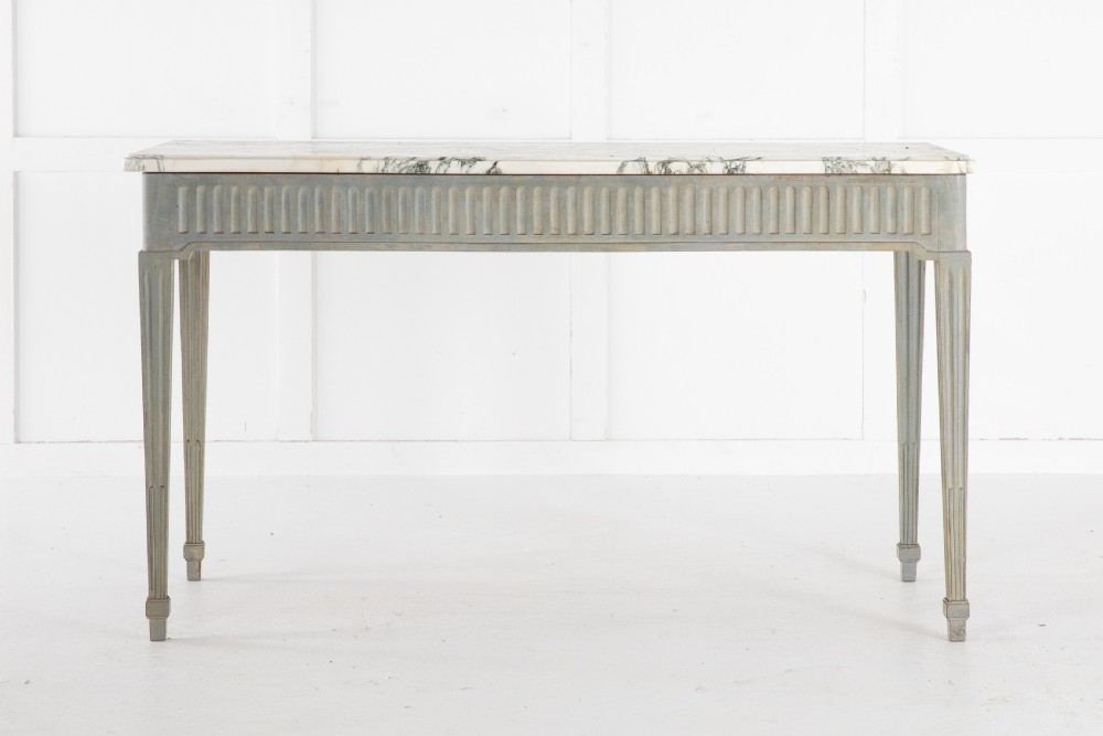 1920s Painted Console Table with Marble Top View VI