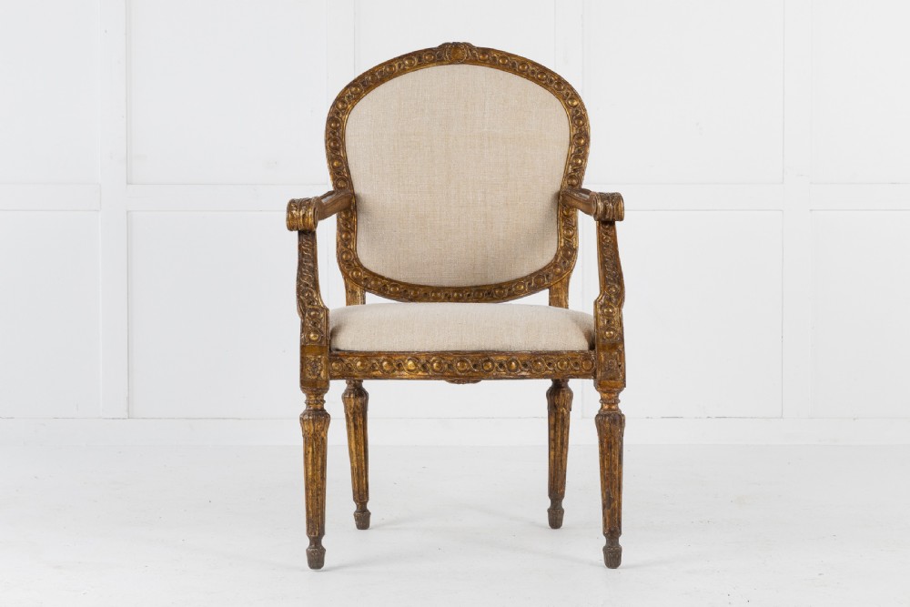 18th Century Italian Gilt Armchair