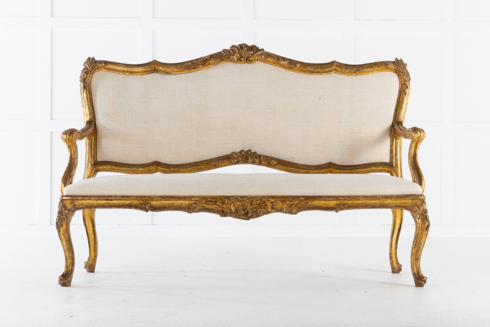 18th Century Italian Gilt Sofa View VIII