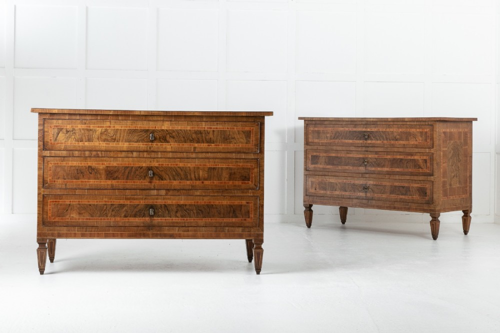 Pair of 18th Century Italian Walnut Commodes View II