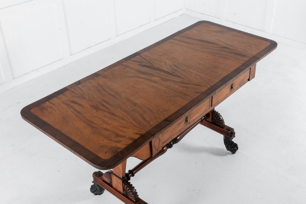 Regency Satinwood and Rosewood Sofa Table View V