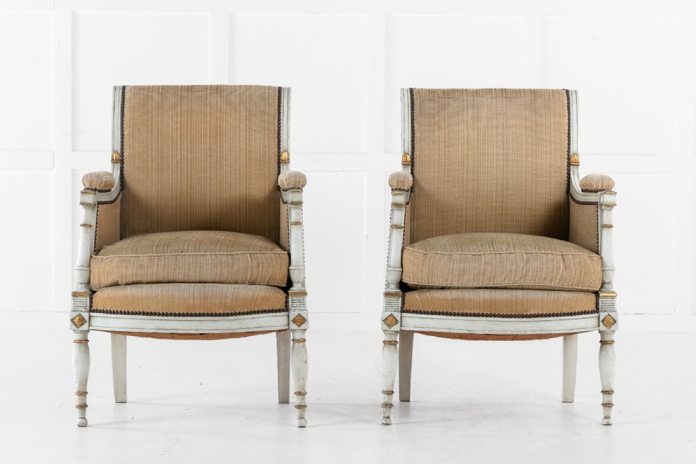 19th Century Pair of French Painted Chairs