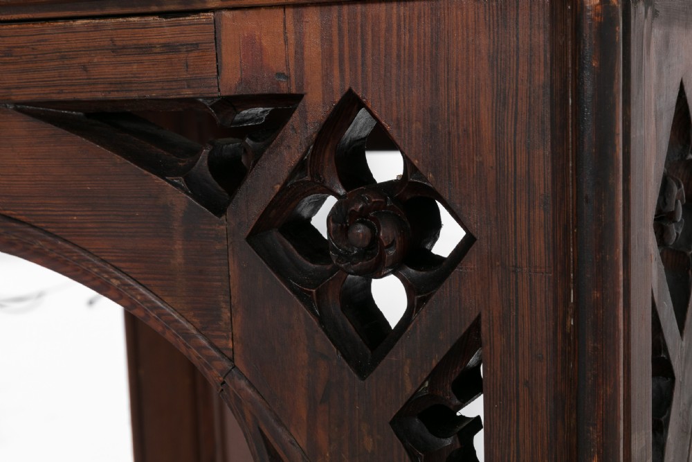 19th Century Victorian Gothic Pine Console Table View VI