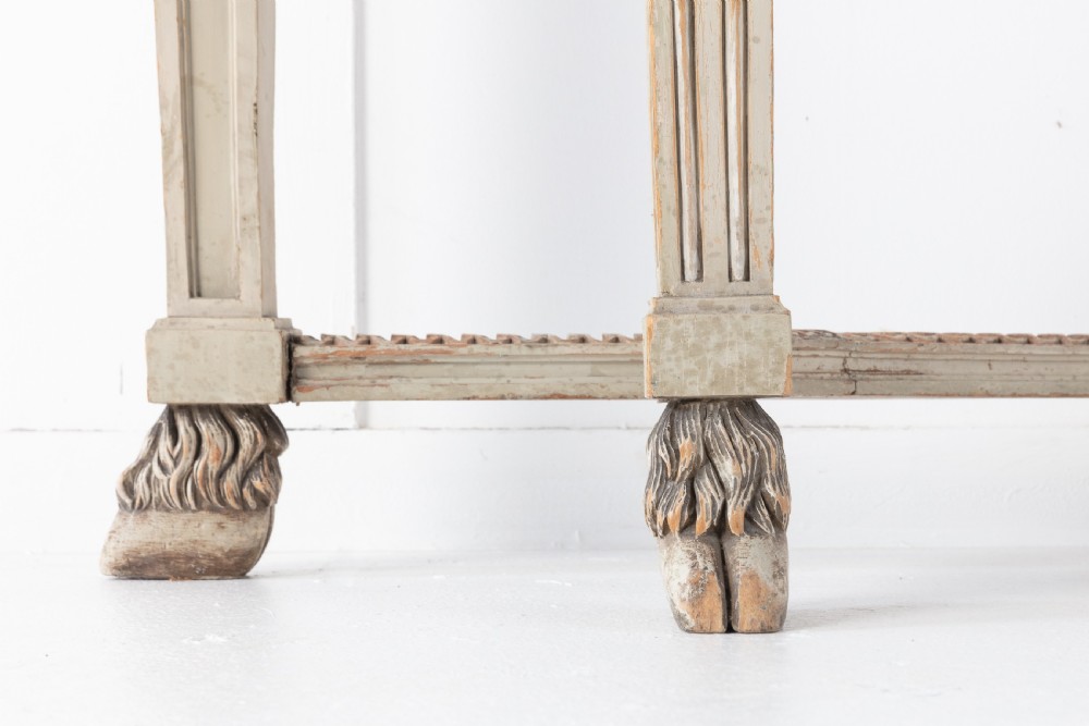 19th Century Painted Console Table with Breccia Marble Top View V