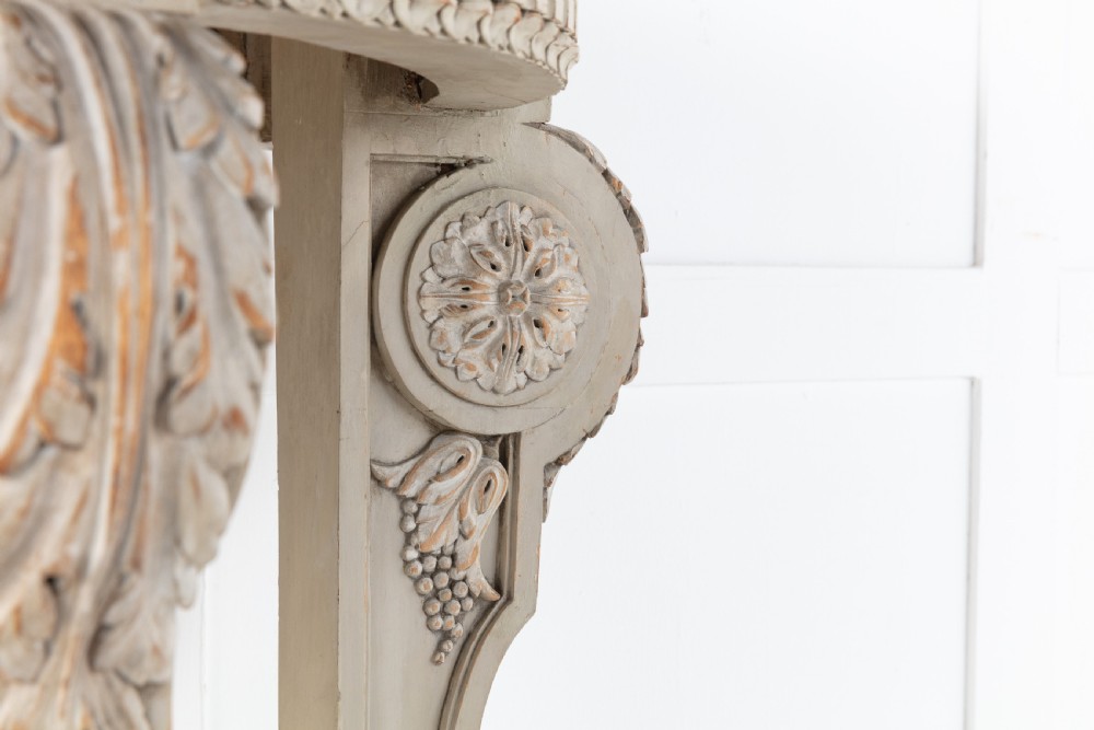 19th Century Painted Console Table with Breccia Marble Top View VIII