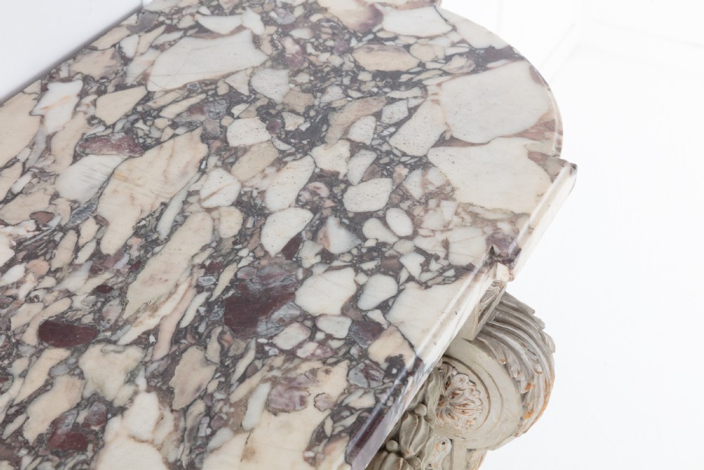 19th Century Painted Console Table with Breccia Marble Top View XI