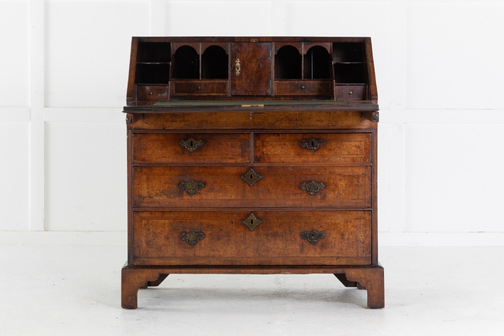 18th Century Queen Anne Walnut Bureau Circa 1710