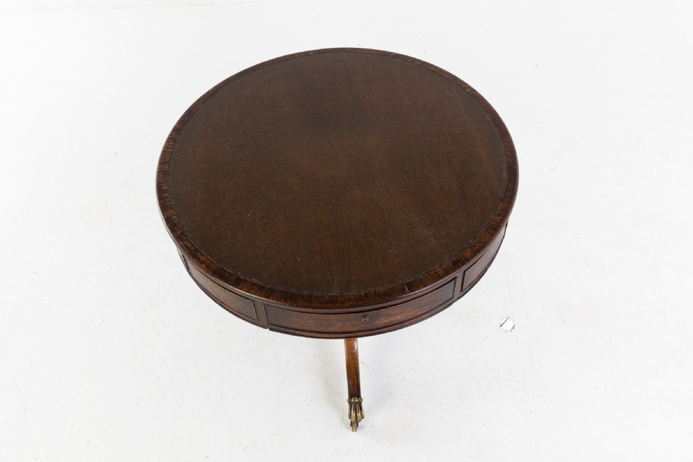 19th Century Regency Oak Drum Table View II