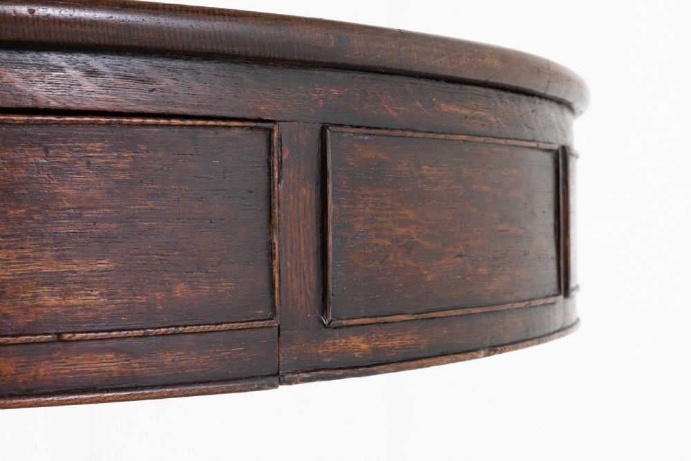 19th Century Regency Oak Drum Table View IV