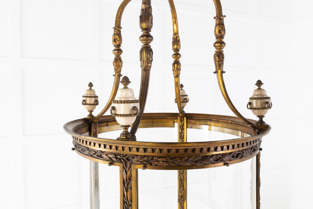 19th Century Gilt Bronze Hall Lantern View II