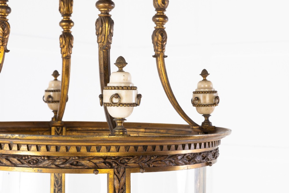 19th Century Gilt Bronze Hall Lantern View III